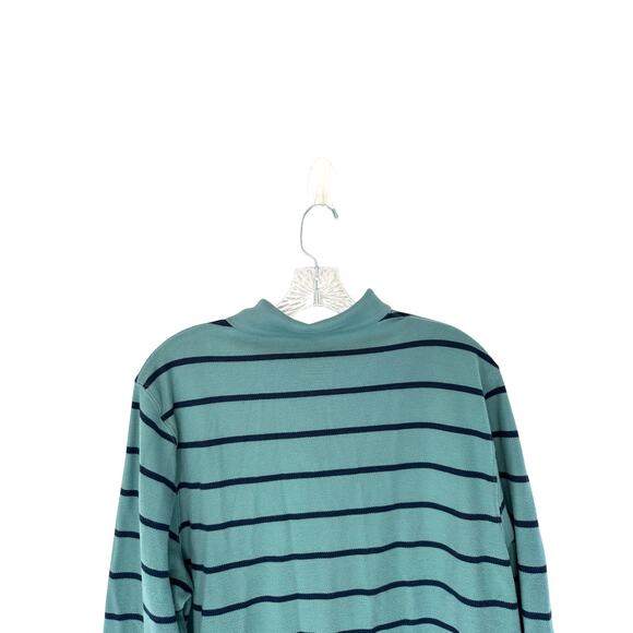 L.L. Bean Men's Green Striped Casual Traditional Fit Long Sleeve Polo Shirt Med - Picture 7 of 11